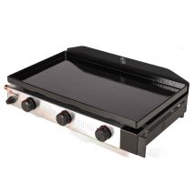 Plancha à gaz avec tableau de bord - Noir - 68.5x41x18.5 - Métal/Inox - Home Maison
