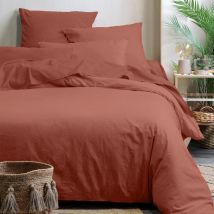 Housse de couette unie en coton bio - Terracotta - Coton - Home Maison