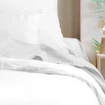 Taie de traversin unie en coton bio - Blanc - Coton - Home Maison