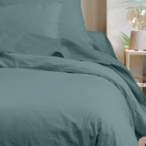 Taie de traversin unie en coton bio - Vert - Coton - Home Maison