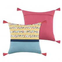 Coussin déhoussable à l'esprit folk - Multicolore - Coton - Home Maison
