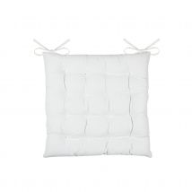 Galette de chaise unie et classique - Ecru - Coton - Home Maison