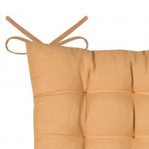 Galette de chaise unie et classique - Jaune moutarde - Coton - Home Maison