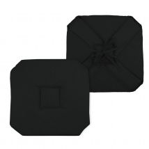 Galette de chaise italienne et unie - Noir - Polyester - Home Maison