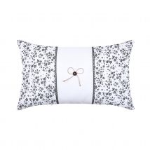 Coussin fleuri en coton recyclé - Blanc - Polyester/Coton - Home Maison