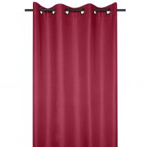 Rideau uni 100% occultant - Rouge - Polyester/Occultant - Home Maison