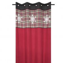 Rideau tamisant esprit chalet de montagne - Rouge - Coton - Home Maison