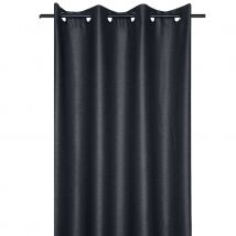 Rideau d'ameublement à croisillons - Gris - Polyester - Home Maison