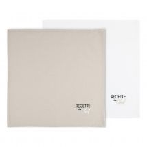 Duo de serviettes de tables bicolores - Ecru - Coton - Home Maison