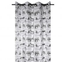 Rideau d'ameublement au style décalé - Gris - Coton - Home Maison
