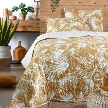 Ensemble réversible boutis et taies esprit jungle - Jaune - Polyester - Home Maison