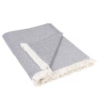 Plaid Original Frangé sur les Côtés - Gris souris - Polyester - Home Maison