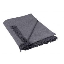 Plaid Original Frangé sur les Côtés - Gris clair - Polyester - Home Maison