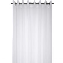 Voilage uni en grande largeur - Blanc - Polyester - Home Maison