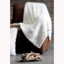 Plaid avec - Effet Poil de Mouton - Blanc - Polyester - Home Maison