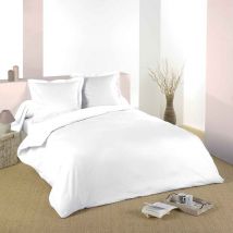 Housse de couette unie en coton - Blanc - Coton - Home Maison