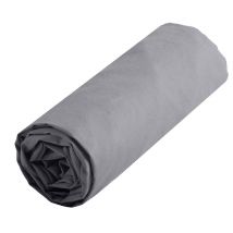 Drap housse uni en coton - Gris Perle - Coton - Home Maison
