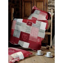 Boutis et Taies avec Imprimé Patchwork Romantique - Rouge - Polyester - Home Maison