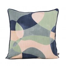 Coussin aux motifs abstraits - Bleu Marine - Coton - Home Maison