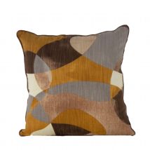 Coussin aux motifs abstraits - Jaune moutarde - Coton - Home Maison