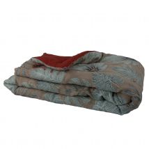 Edredon déco bi faces - Marron Brun - Coton/Lin - Home Maison