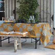 Nappe enduite exotique - Jaune tournesol - Coton - Home Maison