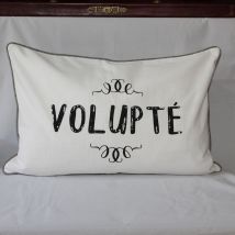 Coussin déhoussable et passepoilé - Ecru - 40x60 cm - Coton - Home Maison