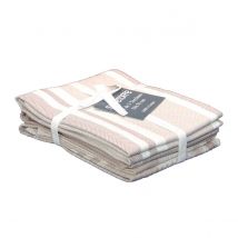 Lot de 3 torchons de cuisine - Beige - Coton - Home Maison