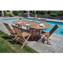 Salon de jardin en teck Denpasar - Marron - Bois - Home Maison