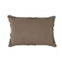 Coussin rectangulaire à franges - Naturel - Coton - Home Maison