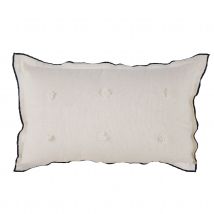 Coussin en lin - - Effet floral - Blanc - Lin - Home Maison