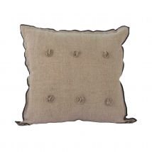 Coussin en lin - - Effet floral - Naturel - Lin - Home Maison