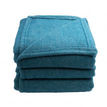 Couverture en laine mélangée - Effet denim - Turquoise - Laine - Home Maison