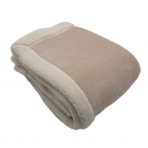 Plaid en microvelours doublé sherpa - Rose poudré - Polyester/Velours - Home Maison