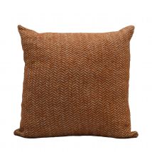Housse de coussin en laine avec motif chevron - Marron Brun - Laine - Home Maison