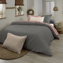Housse de couette en coton biologique - Marron - Coton - Home Maison