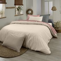Housse de couette en coton biologique - Sable - 200x200 cm - Coton - Home Maison