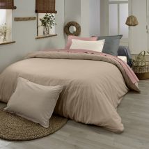 Housse de couette en coton biologique - Beige - Coton - Home Maison