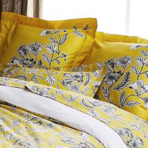 Taie d'oreiller en satin Botanic - Jaune soleil - Coton - Home Maison