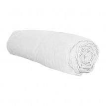 Drap housse en flanelle - Blanc - Flanelle/Coton - Home Maison