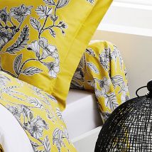Taie de traversin en satin Botanic - Jaune soleil - Coton - Home Maison