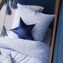 Taie d'oreiller étoiles bleues - Bleu - Coton - Home Maison