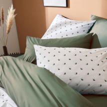 Parure de couette en percale de coton au style géométrique - Vert - Percale de coton - Home Maison