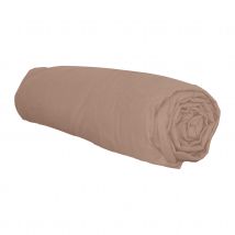 Drap housse en flanelle - Marron - Flanelle/Coton - Home Maison