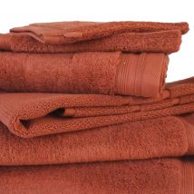 Lot de 6 gants de toilette en éponge - Brique - Coton - Home Maison