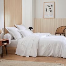 Housse de couette esprit grand hôtel - Blanc - Coton - Home Maison