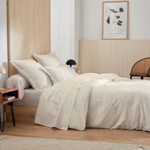 Housse de couette esprit grand hôtel - Sable - Coton - Home Maison