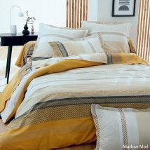 Parure de couette en percale de coton au style ethnique chic - Jaune - 140x200cm - Percale de coton - Home Maison