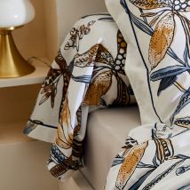 Taie de traversin aux fleurs exubérantes - Blanc - Coton - Home Maison