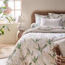 Parure de couette en satin aux impressions exotiques - Beige - Coton - Home Maison